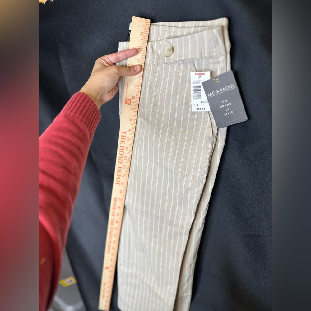 Zac & Rachel Beige Striped Trousers